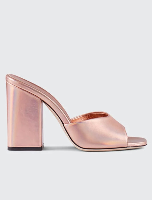 PARIS TEXAS ANJA MULE METALLIC RAINBOW PEACH