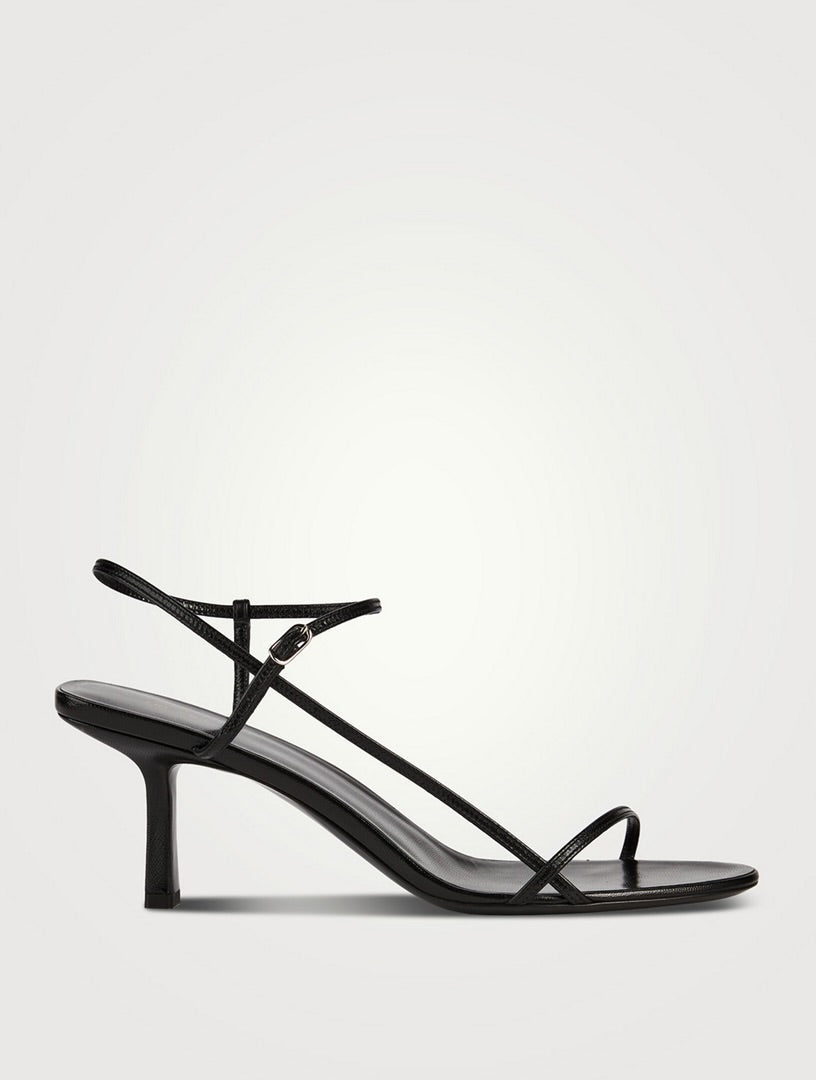 THE ROW black bare sandal, strappy leather heel