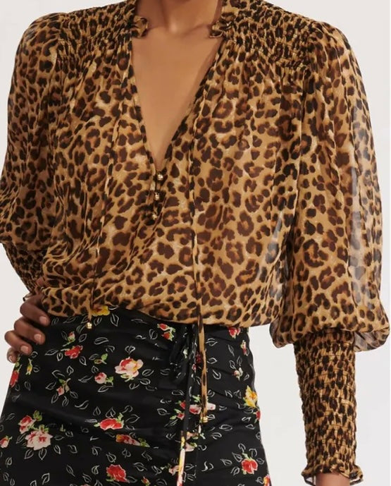 VERONICA BEARD cheetah blouse