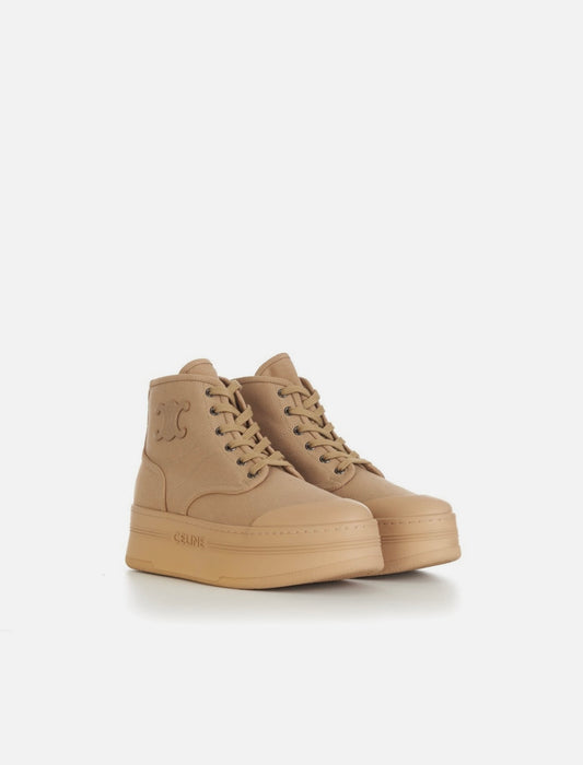 Celine - Block Ankle Boot - Triomphe Patch, Canvas