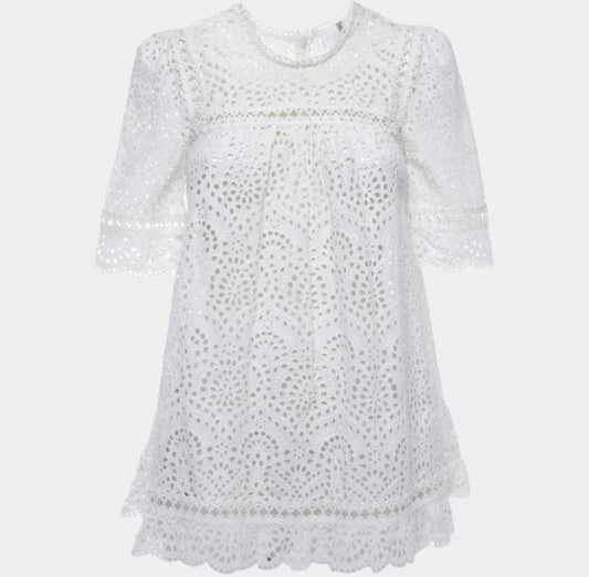 Zimmermann
Zimmermann White Eyelet Cotton Top