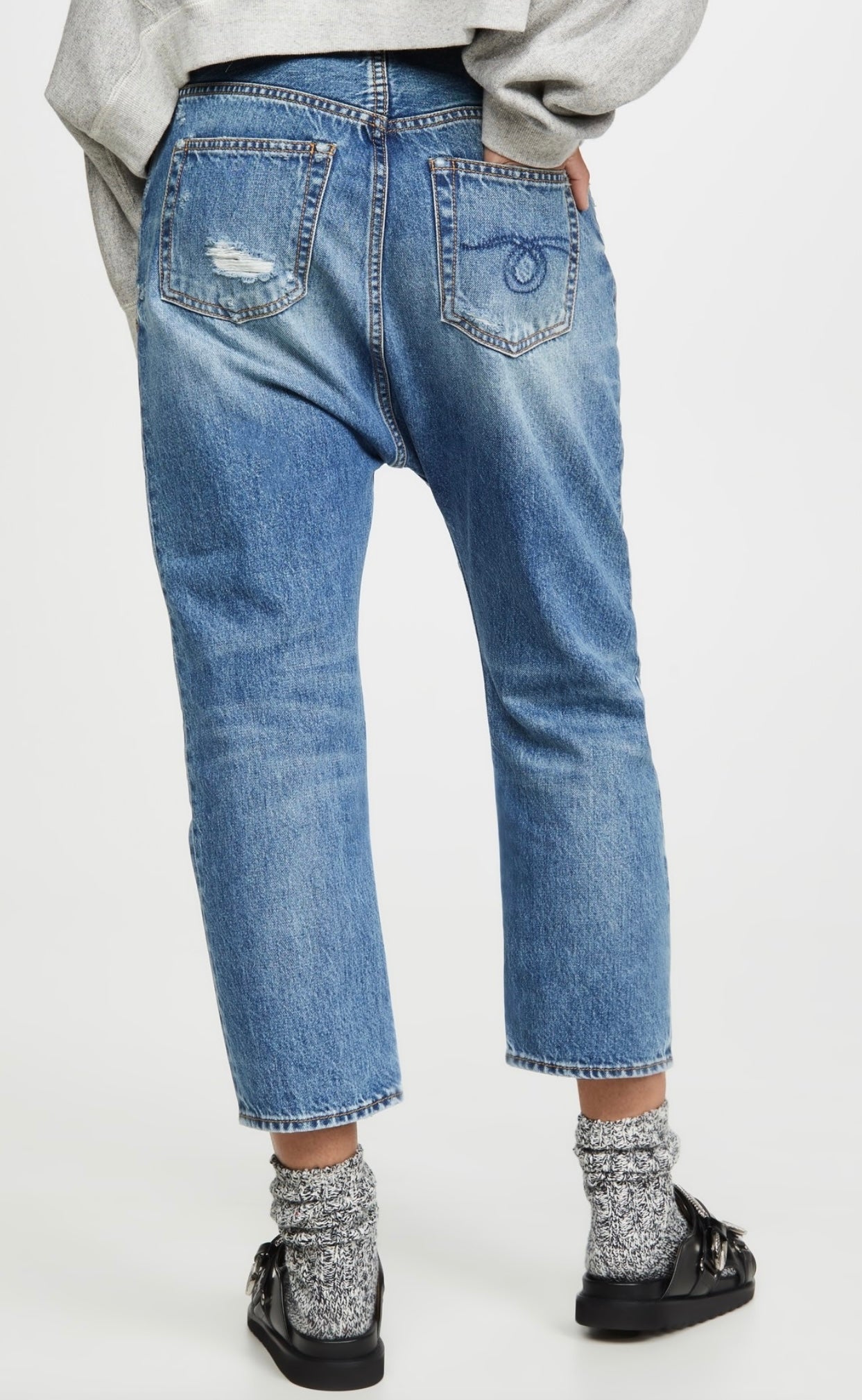 R13
Tailored cropped Drop Denim