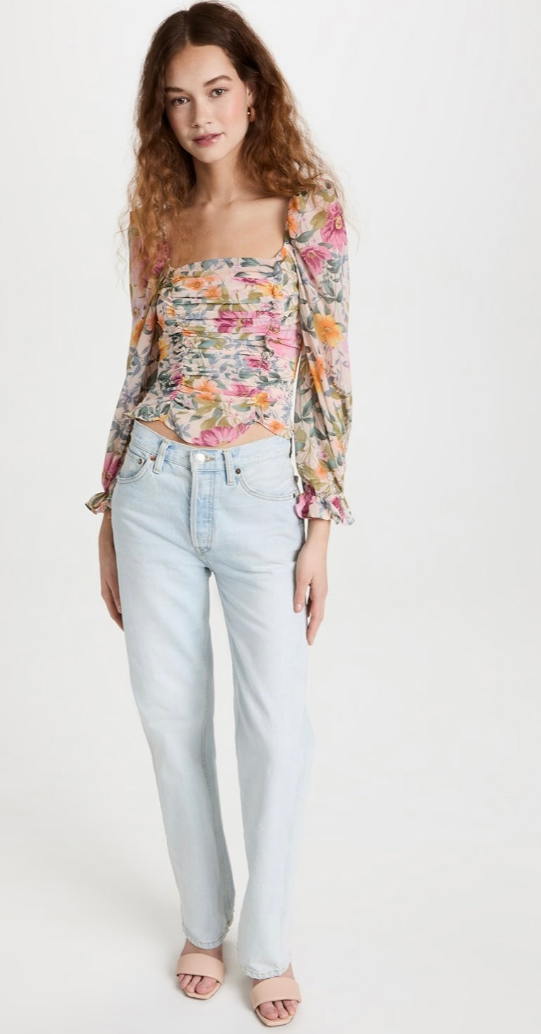 ASTR the label - Tonina Floral Puff Sleeve Top