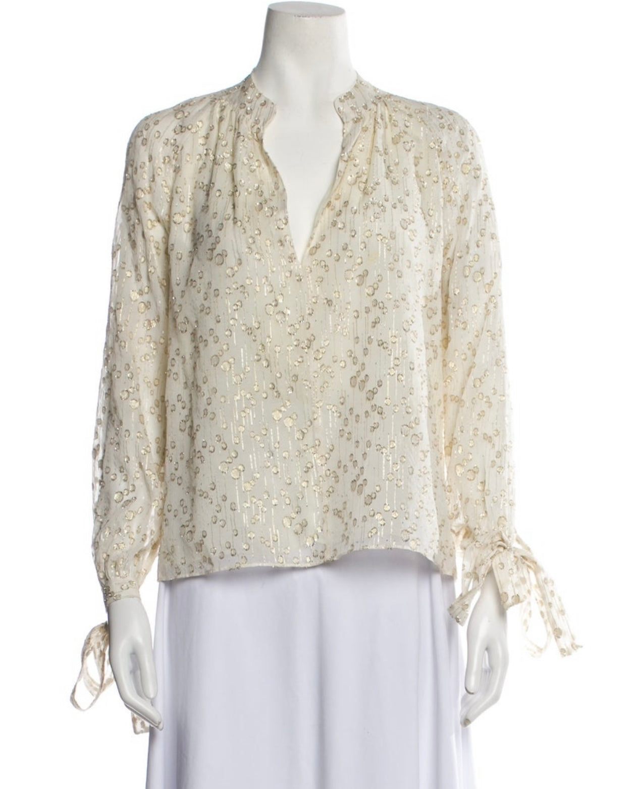 DEREK LAM 10 CROSBY - BLOUSE CREAM/GOLD METALLIC