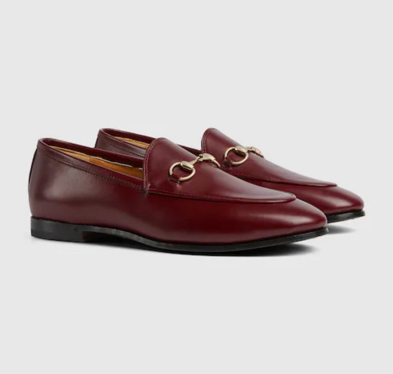 Gucci dark red loafer, gold horsebit