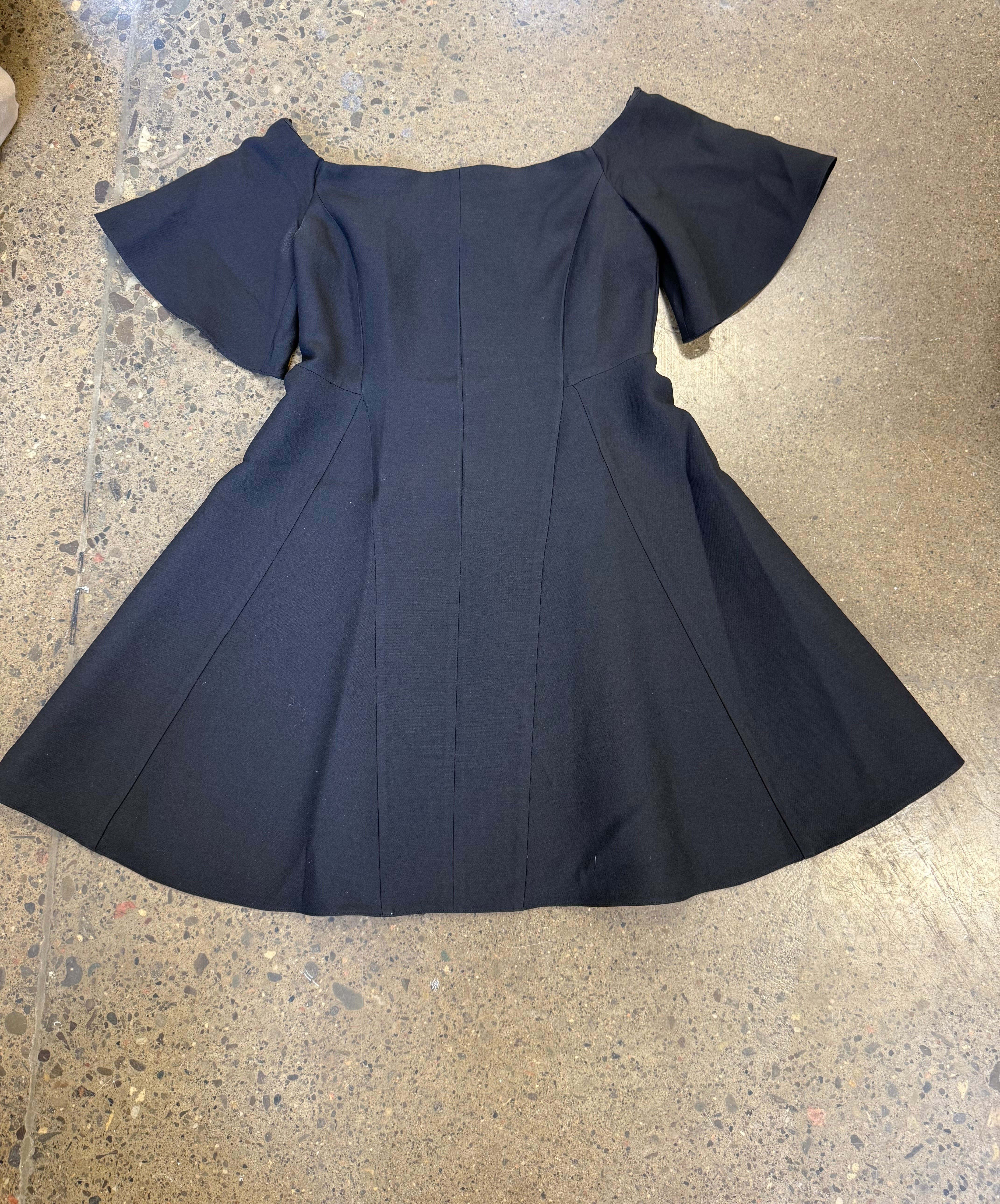VALENTINO black off shoulder mini dress