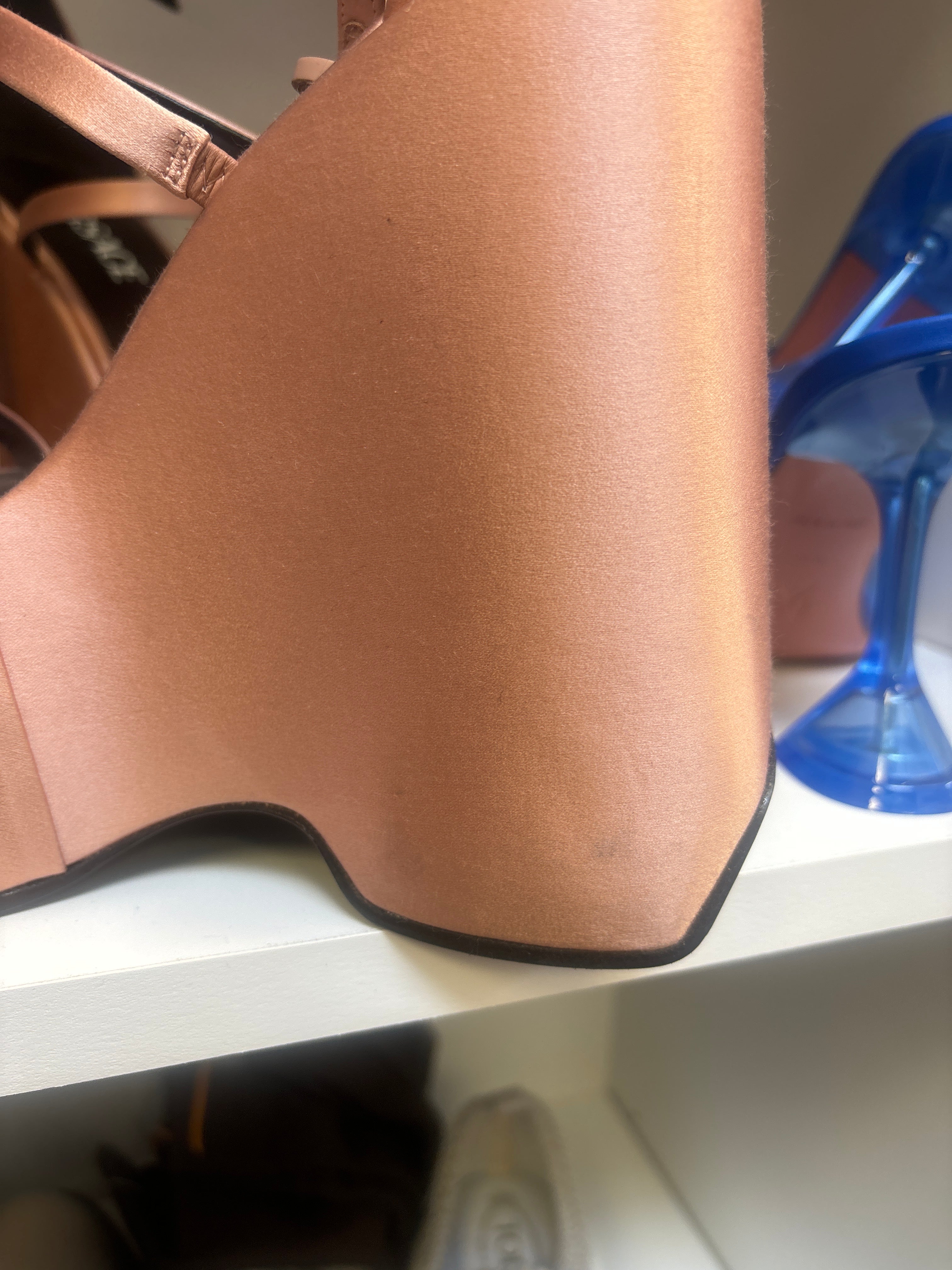 VERSACE medusa pink/rose gold platform heels