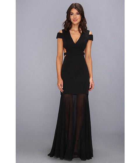BCBG black cut out back dress