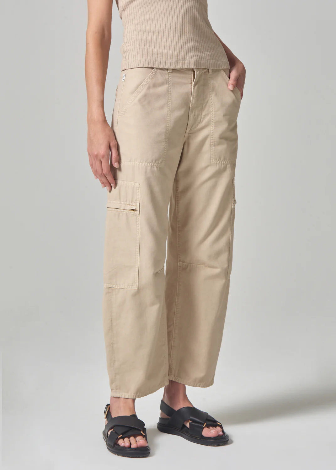 CITIZEN OF HUMANITY marcelle cargo tan jeans