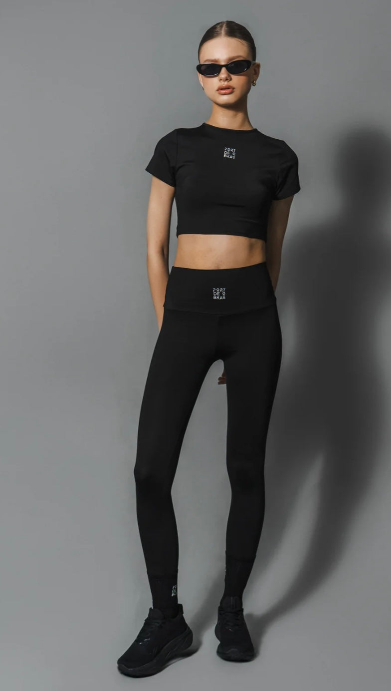 PORT DE BRAS - PDB CROP TEE BLACK