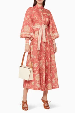 ZIMMERMANN red veneto floral print dress