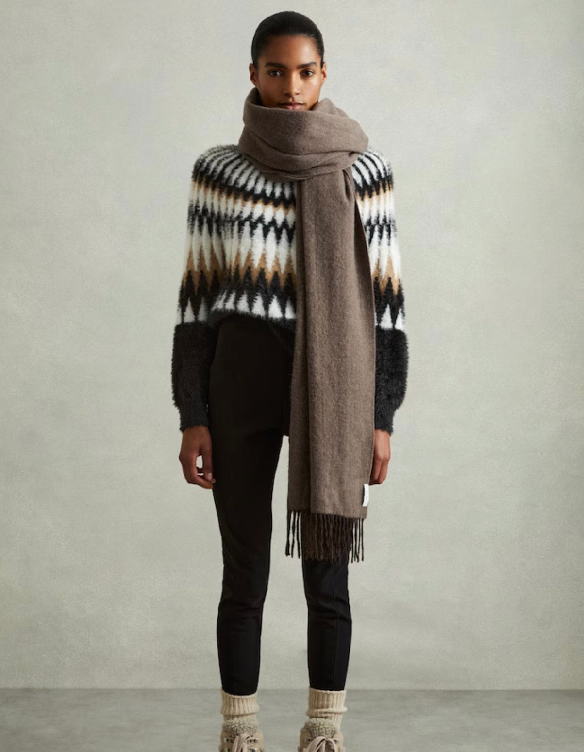 REISS bold fuzzy sweater