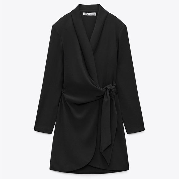 ZARA Pareo midi dress in black