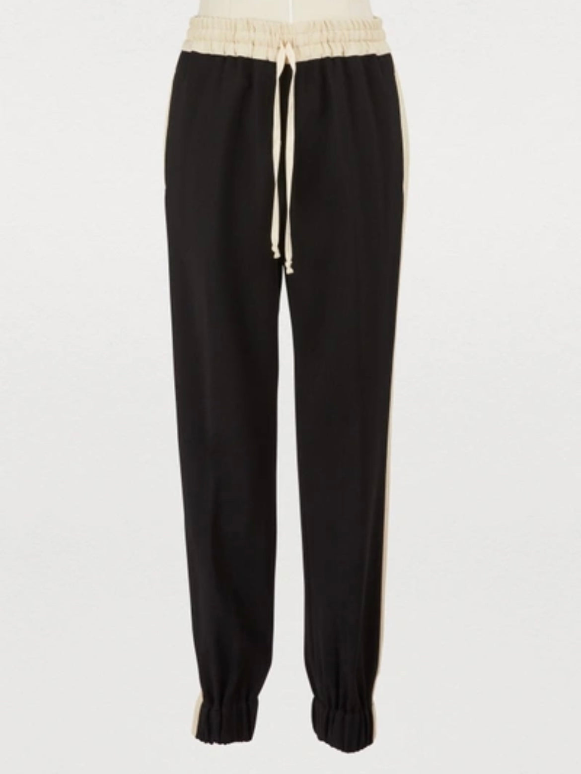 DRIES VAN NOTEN black/cream track pants