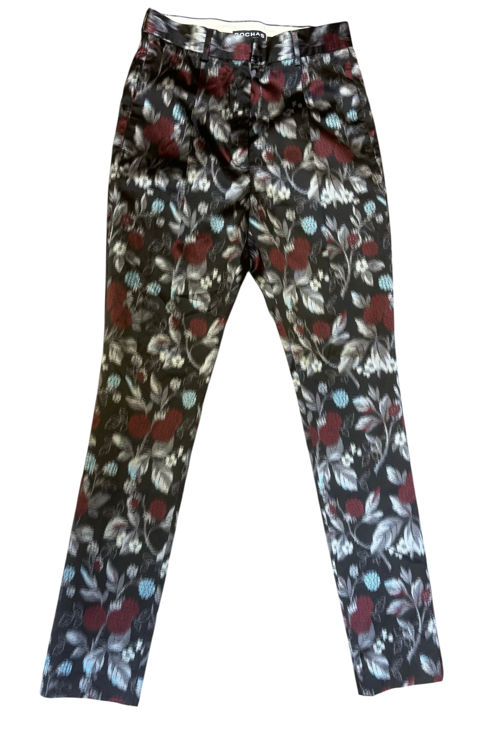 Rochas Blur Design Silk Blend Pants