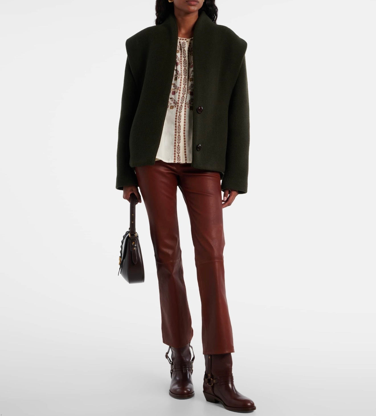 Frame THE LEATHER REBOOT CROP PANTS