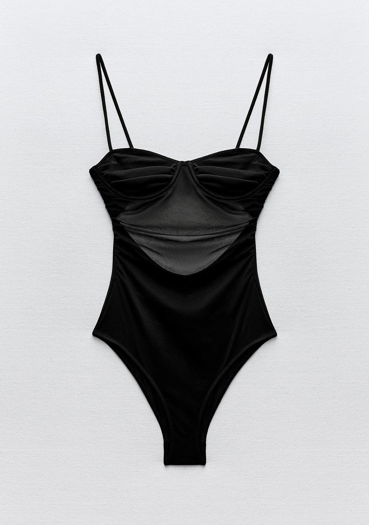 ZARA - DRAPED TULLE SWIMSUIT