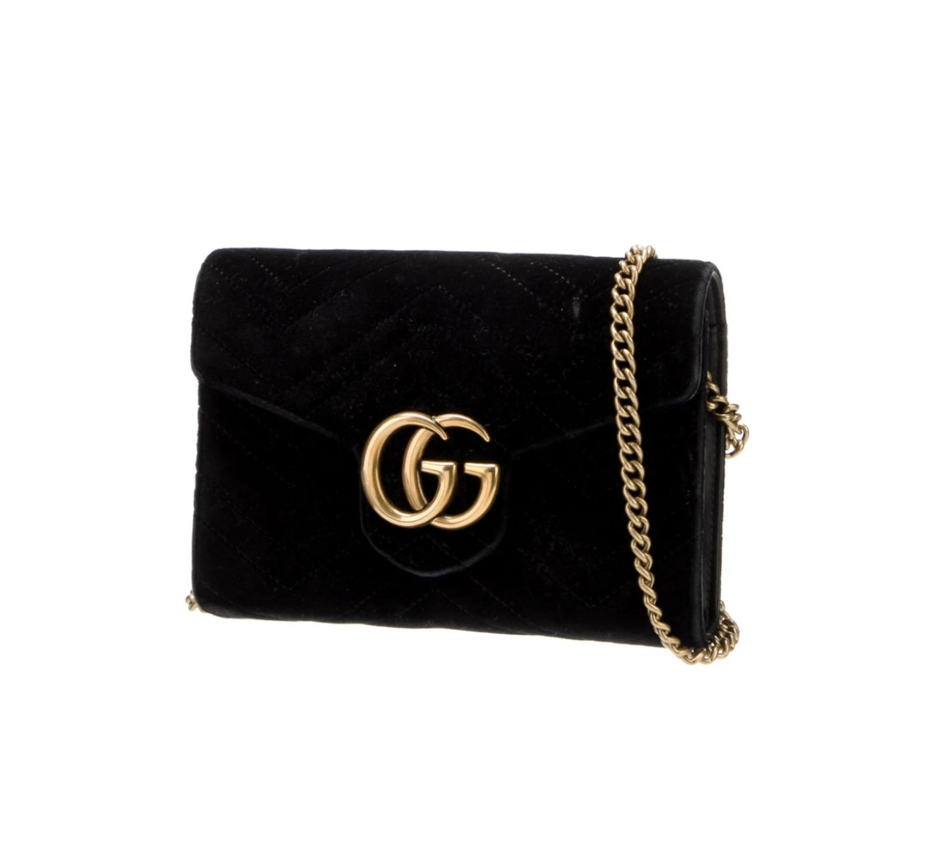 Gucci GG Marmont Matelassé Velvet Mini Chain Bag