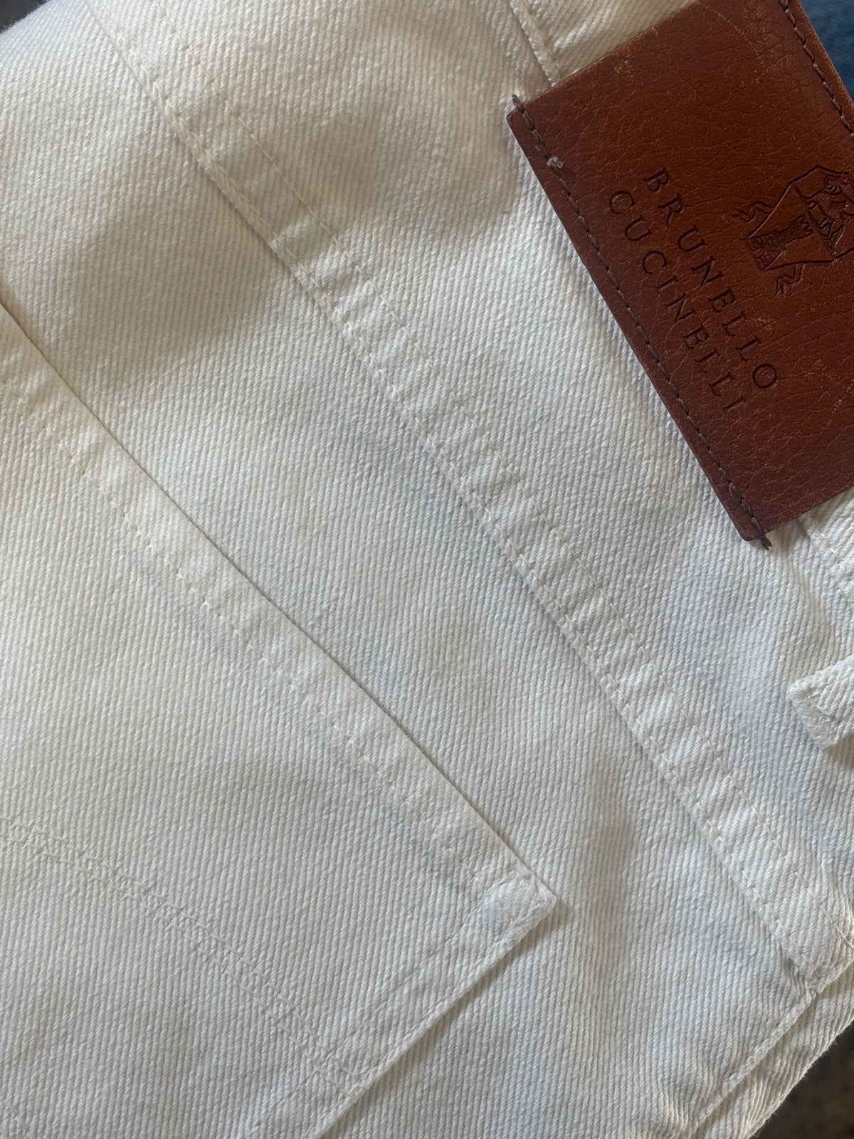 Brunello Cucinelli White Denim Skinny Fit Jeans