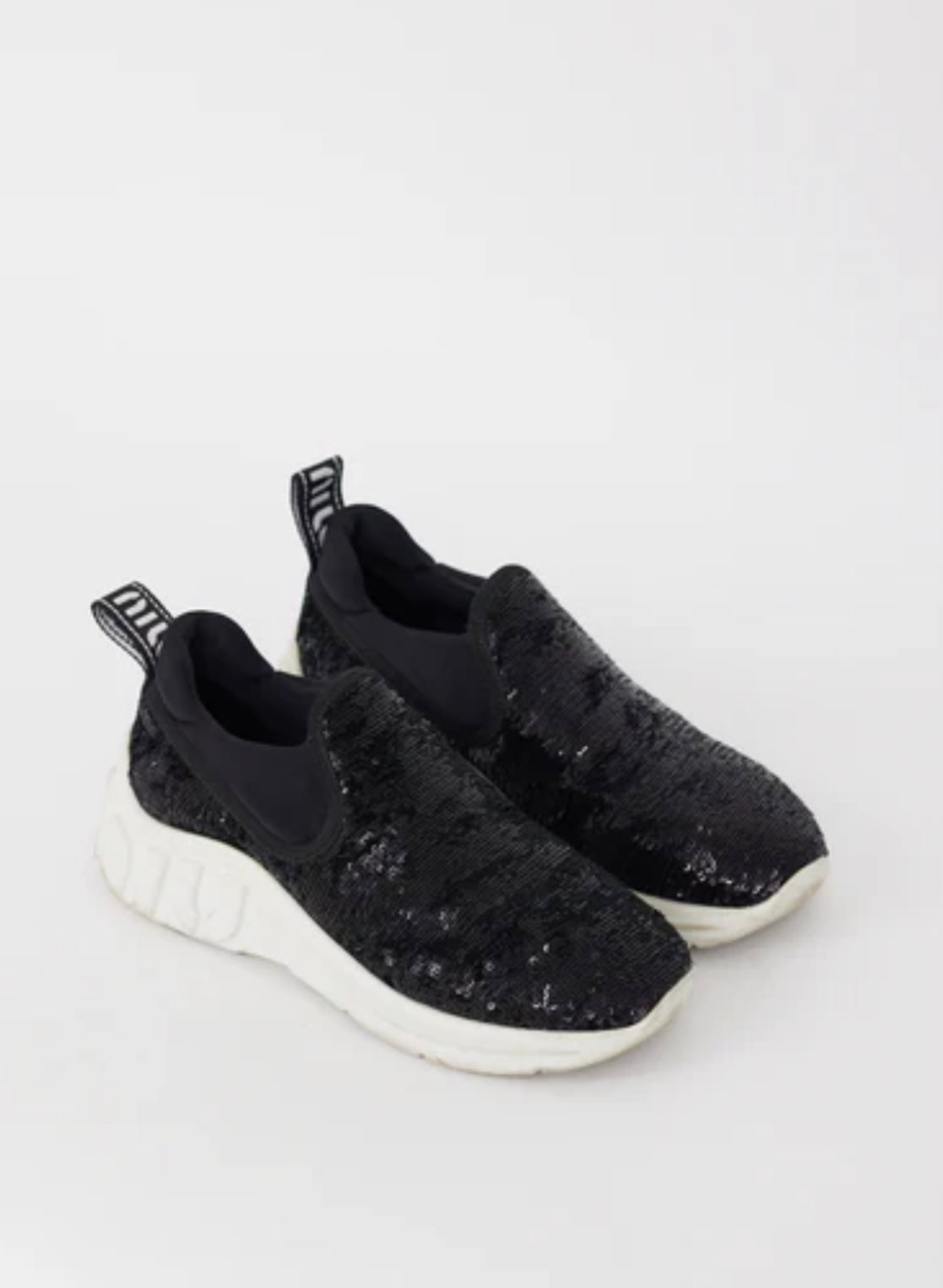 Miu Miu - Black Sequin Sneakers