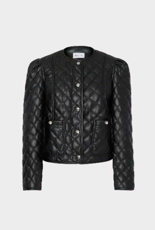 Milly - quilted faux leather jacket