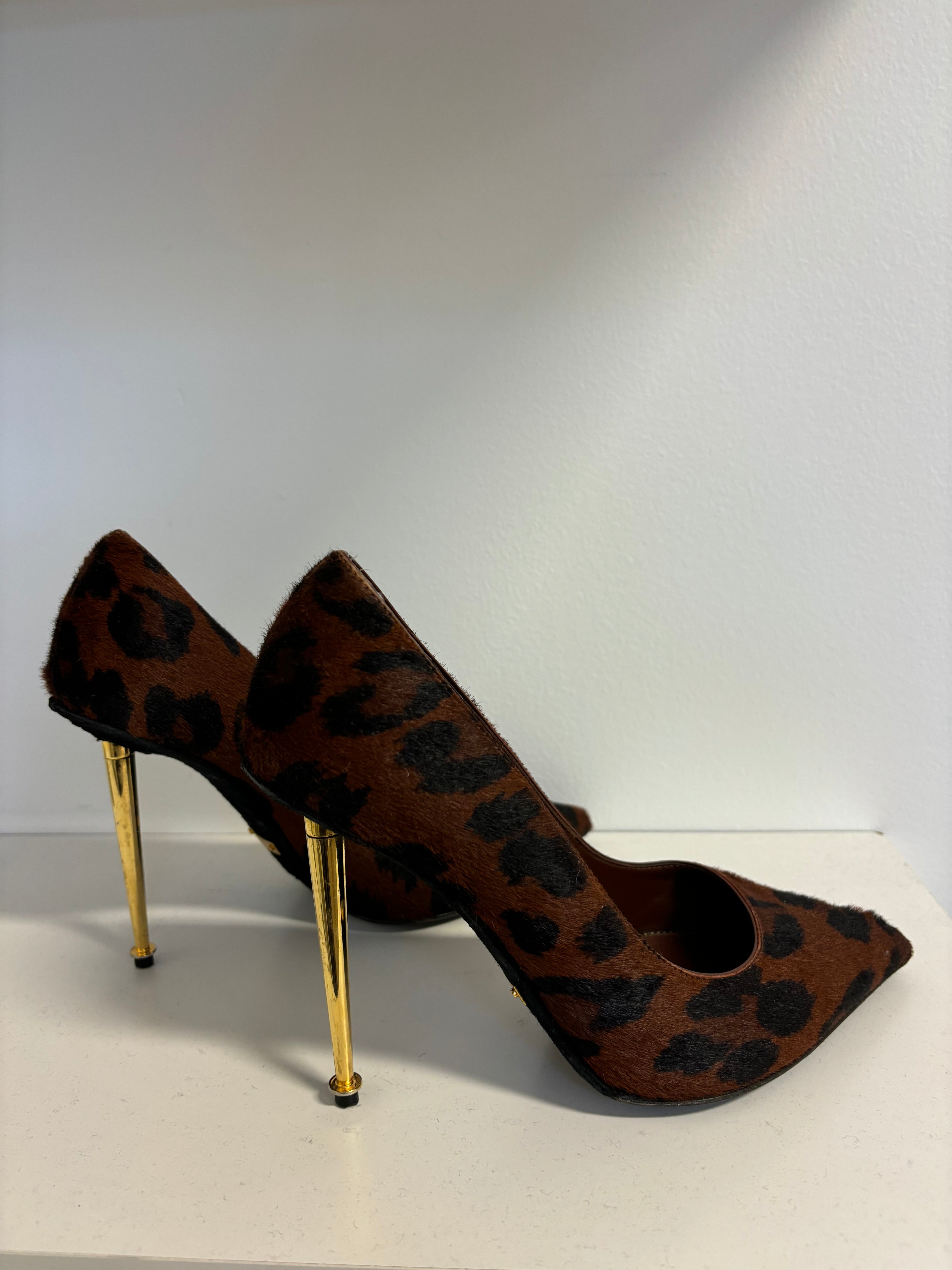 Tom Ford Leopard Print Calf Hair Pumps