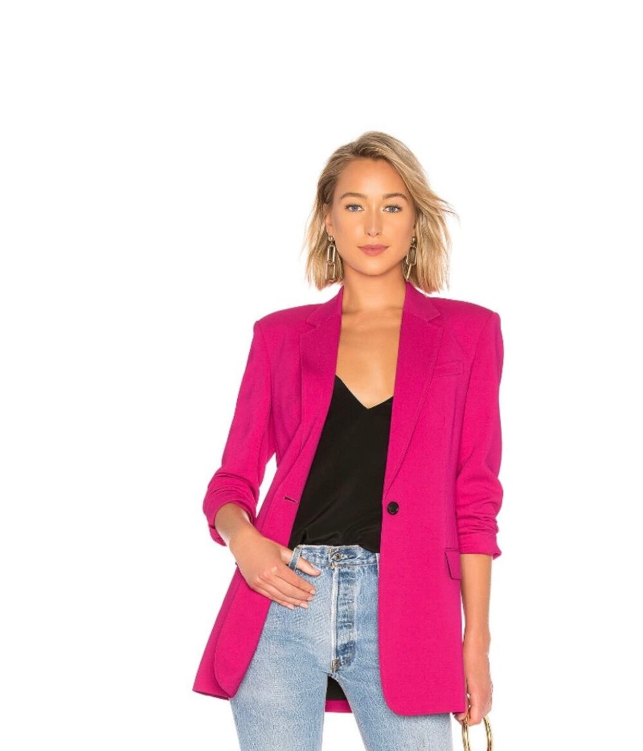 A.L.C
Vernay Button-front Blazer In Pink