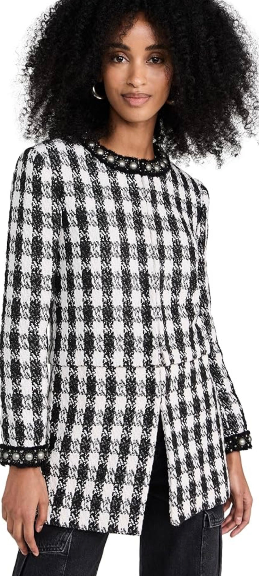 ALICE AND OLIVIA
Deon Detachable-panel Jacket In Black White