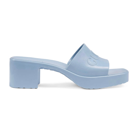 GUCCI - blue rubber slide