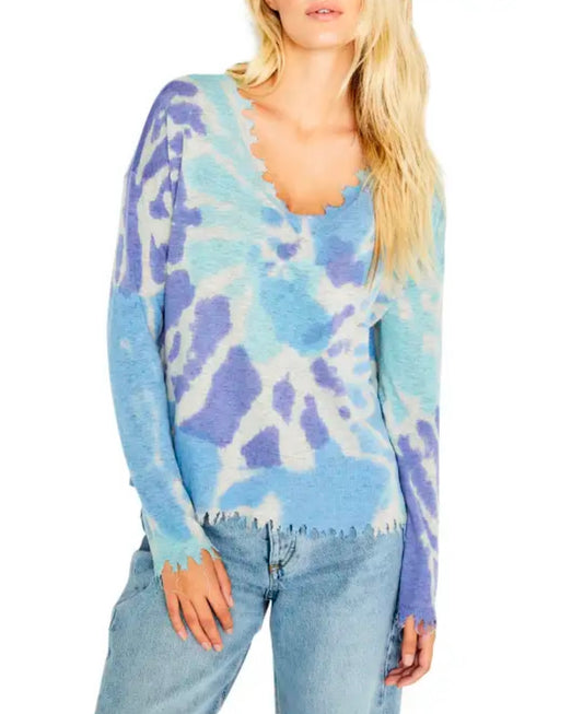 Lisa Todd
Color Wheel Raw Edge V-Neck Sweater