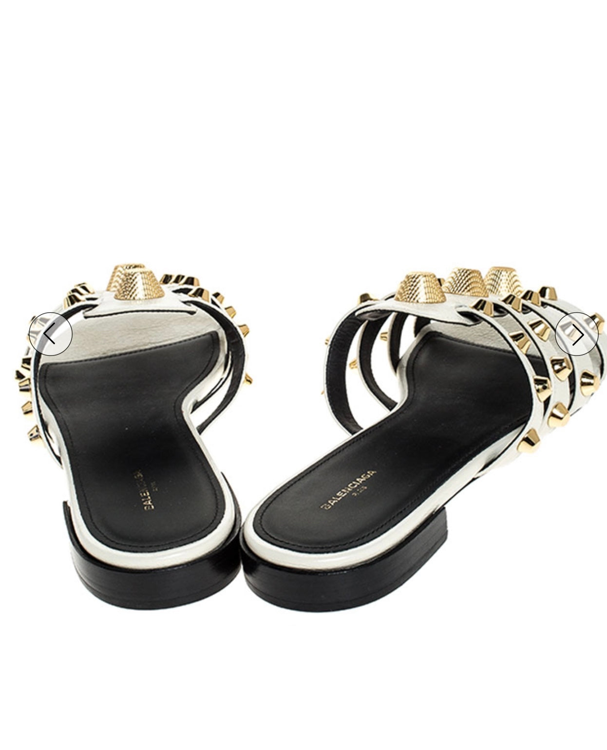 Balenciaga
Balenciaga White Leather Studded Strappy Flat Sandals