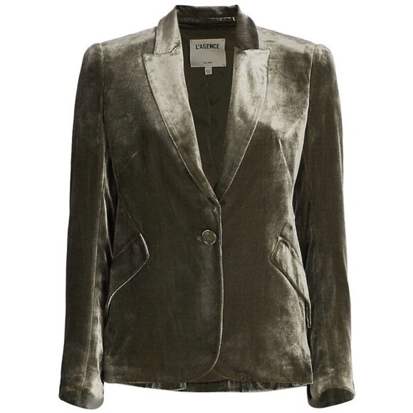 L'AGENCE green velvet blazer