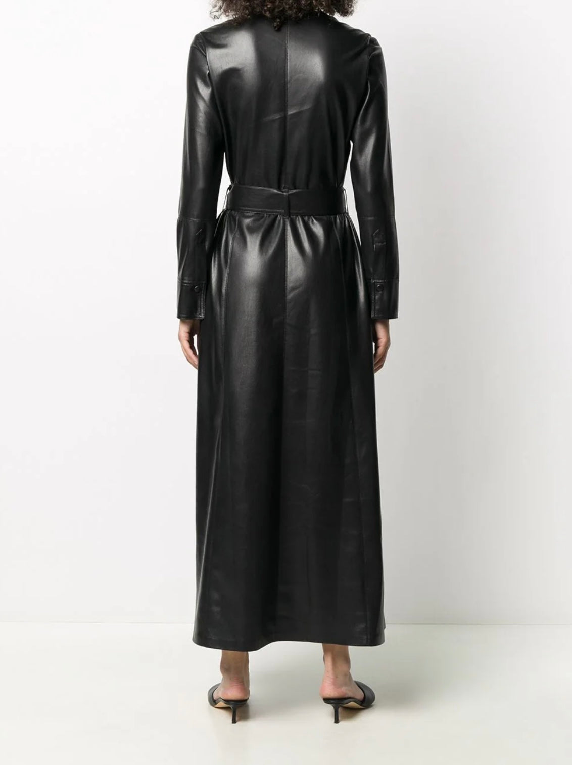 Nanushka - 
faux long belted dress