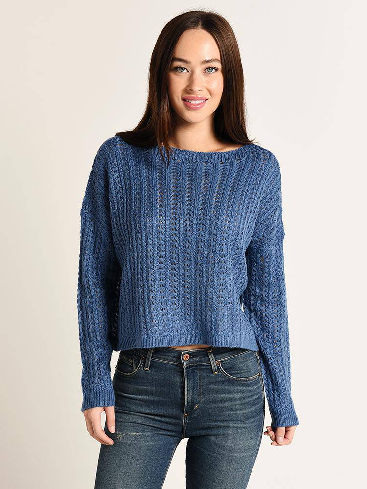 MOON RIVER indigo cropped sweater