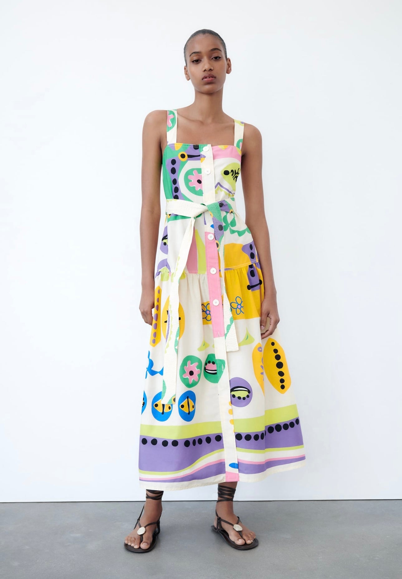 ZARA - Printed Midi Dress