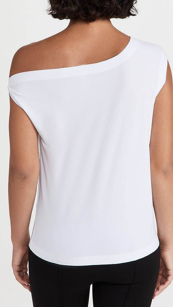 Norma Kamali Drop Shoulder White Blouse