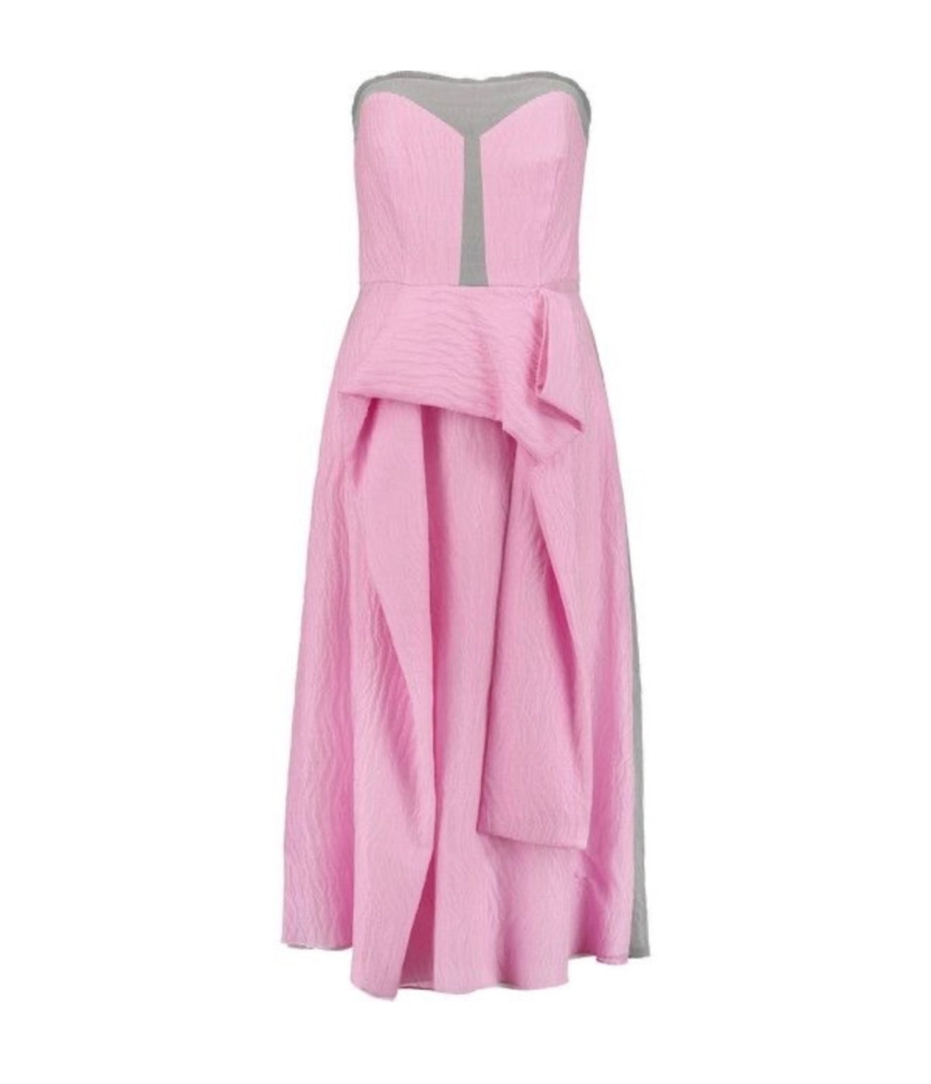 Roksanda - Orbeli Pink Grey Silk Strapless Dress