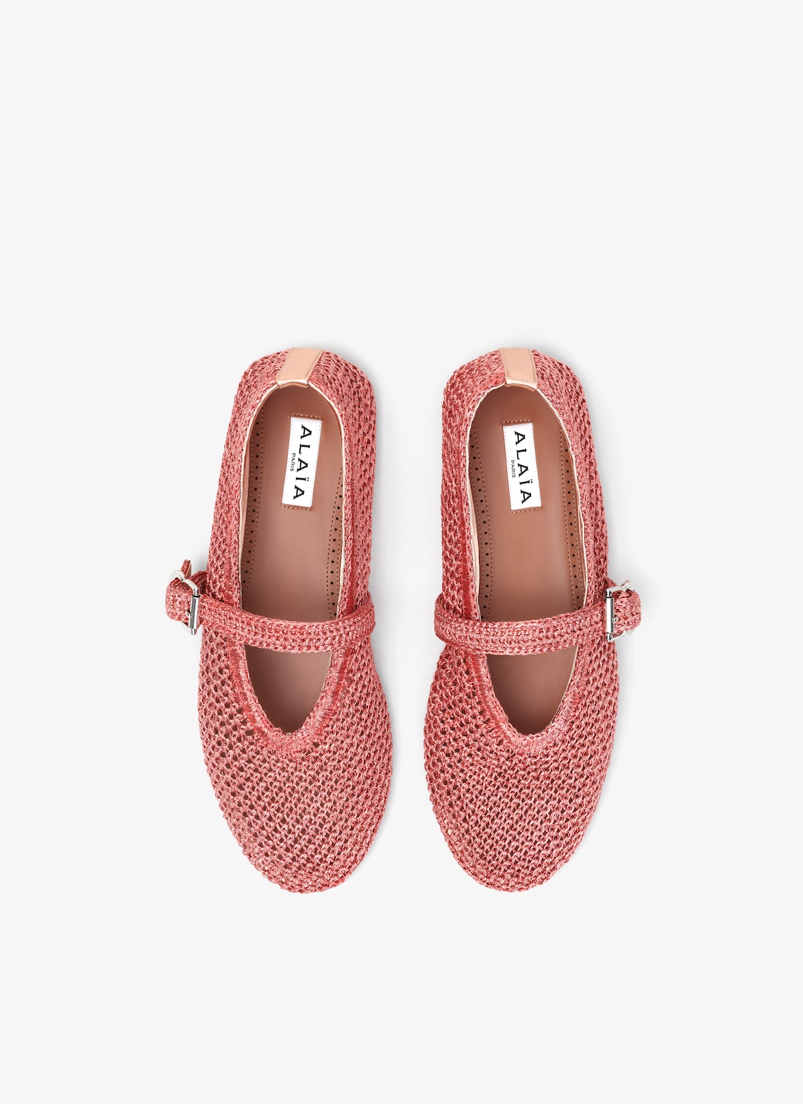 ALAIA metallic mesh ballet flats