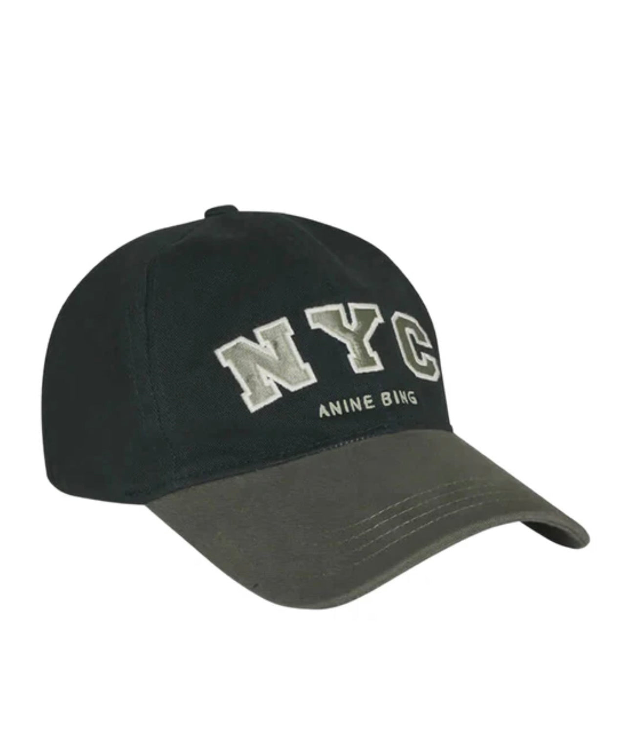 ANINE BING JEREMY BASEBALL CAP NYC CHARCOAL GREEN