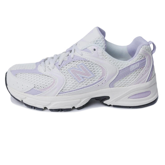 NEW BALANCE white sneakers with pink and purple, w box