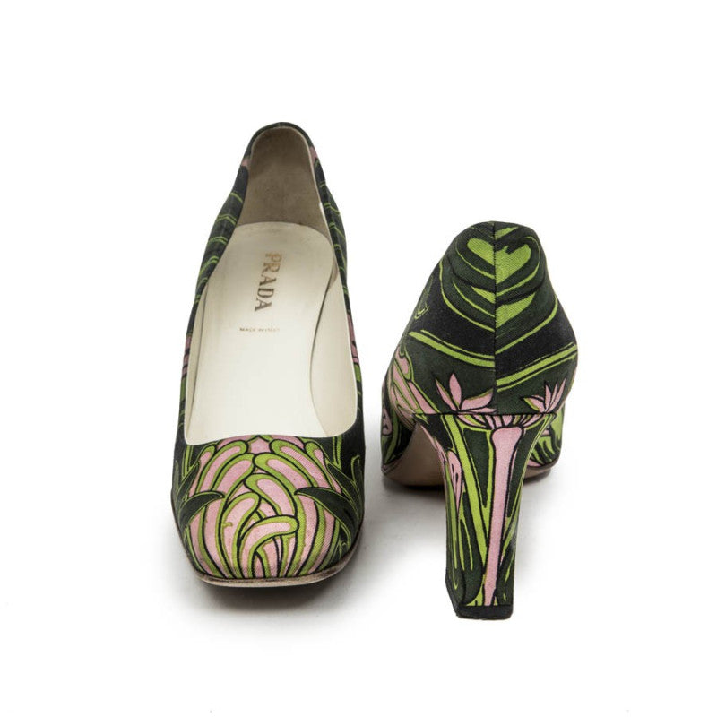 PRADA square toe printed pump