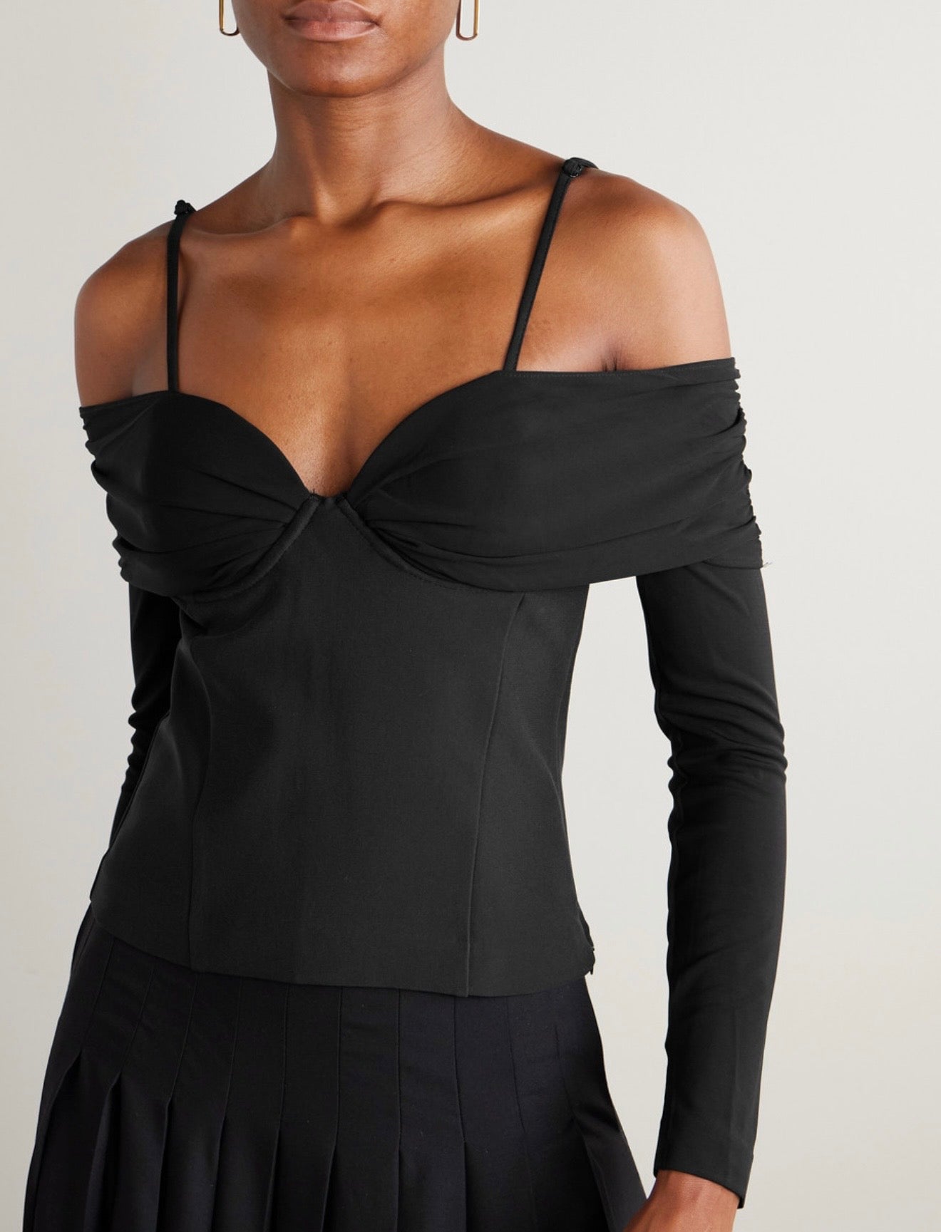 SIMKHAI- Hazel off the shoulder jersey top