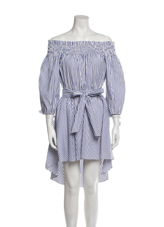 Caroline Constas - Blue & White Stripped Dress