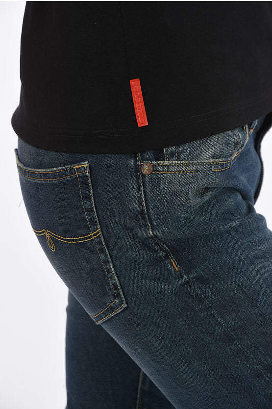 PRADA black full zip tee with bottom pocket