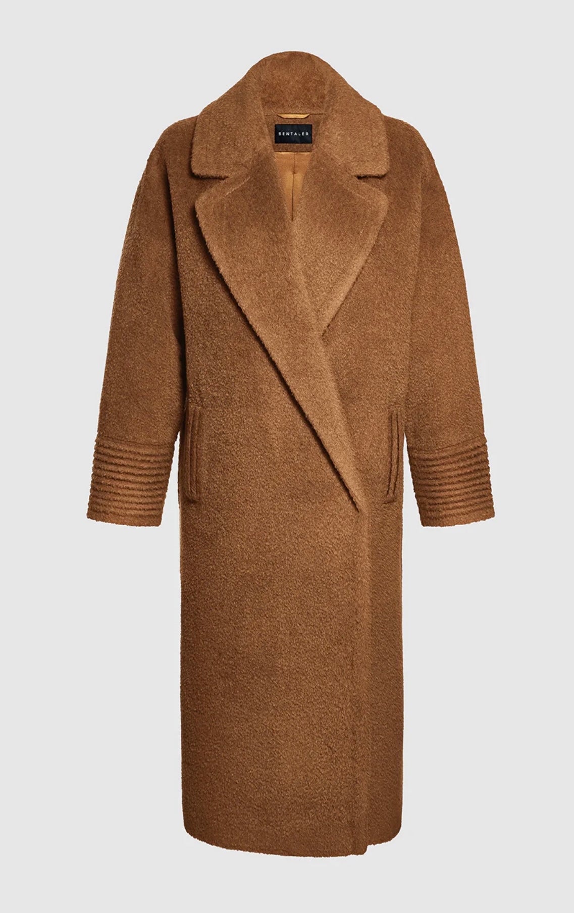 SENTALER - BOUCLÉ ALPACA LONG OVERSIZED NOTCHED COLLAR COAT