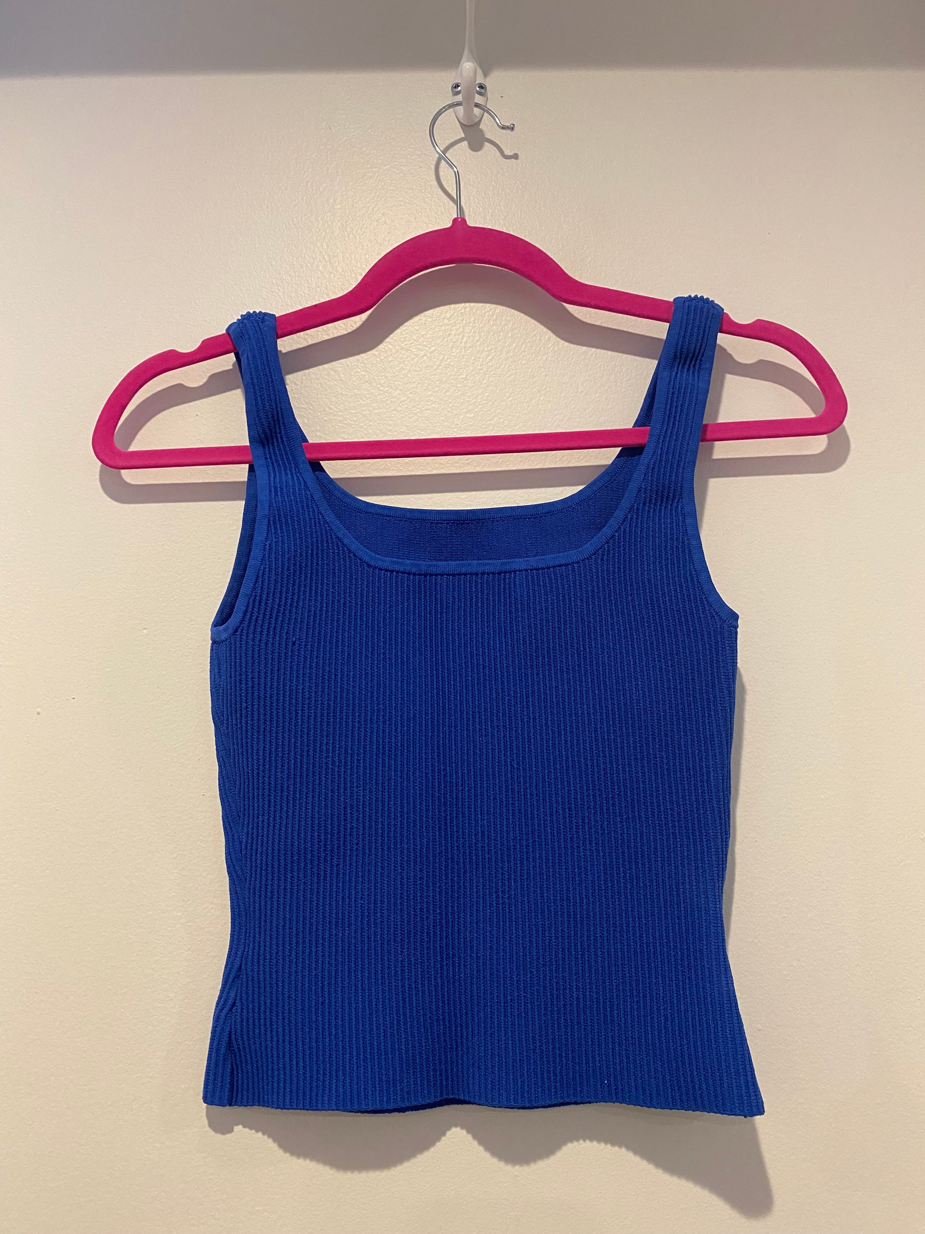 Babaton Sculpt Knit Blue Tank