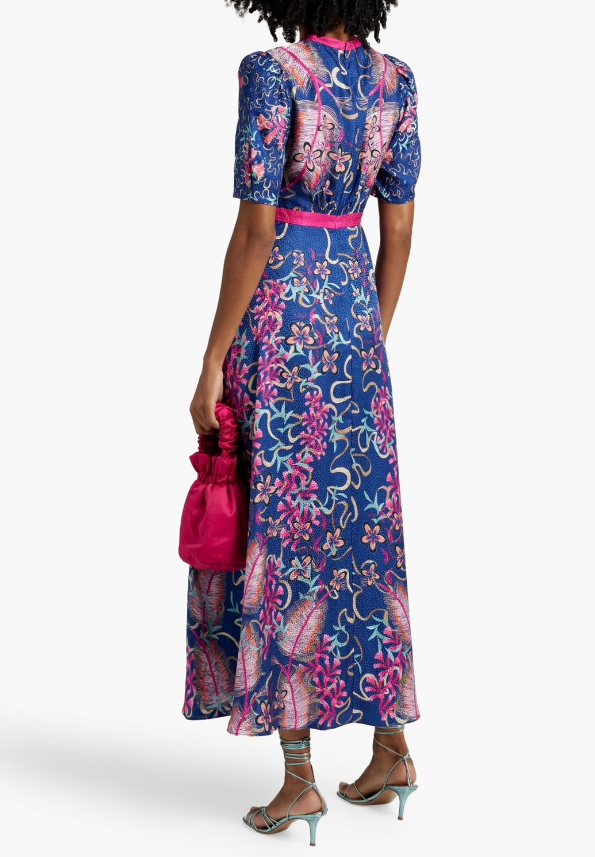 SALONI tabatha cutout printed midi dress