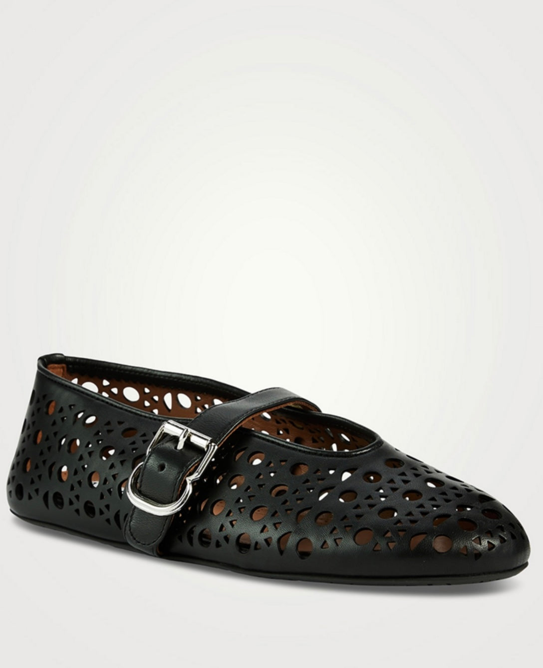 ALAIA Leather Ballet Flats in Black