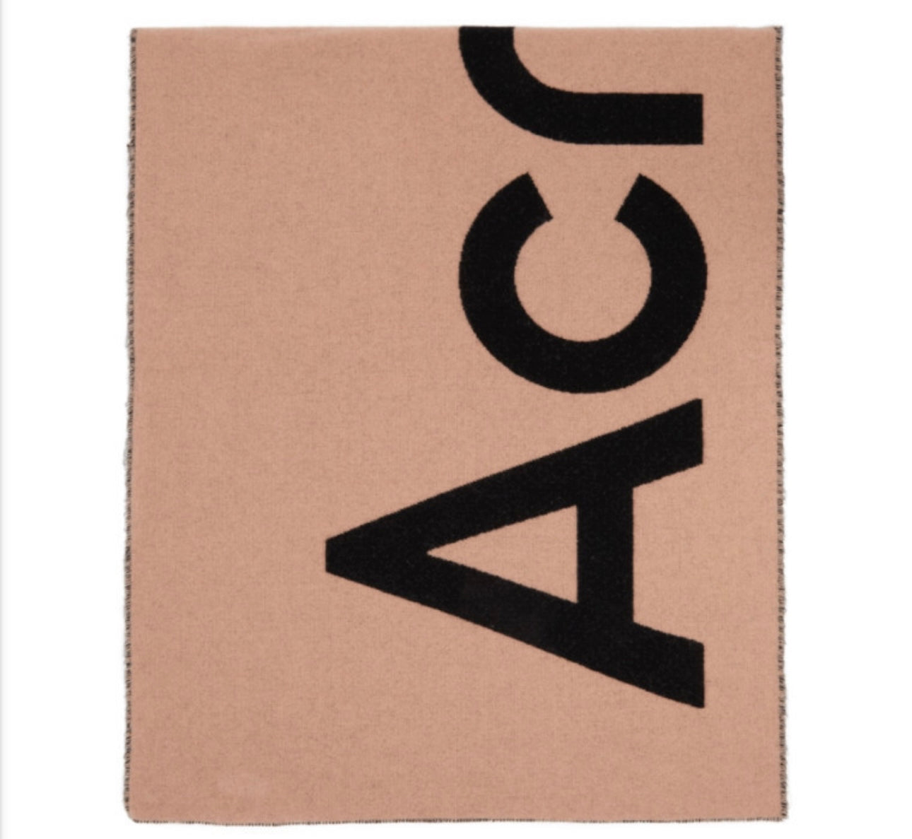 ACNE STUDIOS -  Pink and Black Logo Scarf