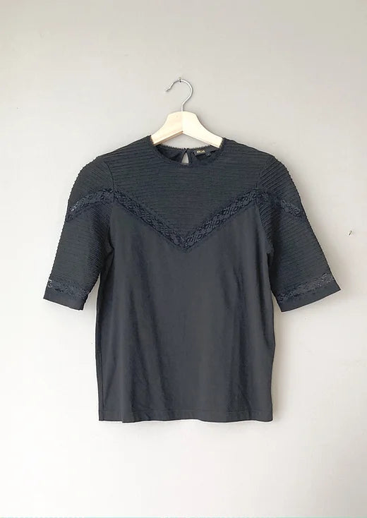 MAJE black lace tee